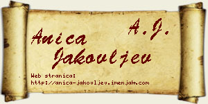 Anica Jakovljev vizit kartica